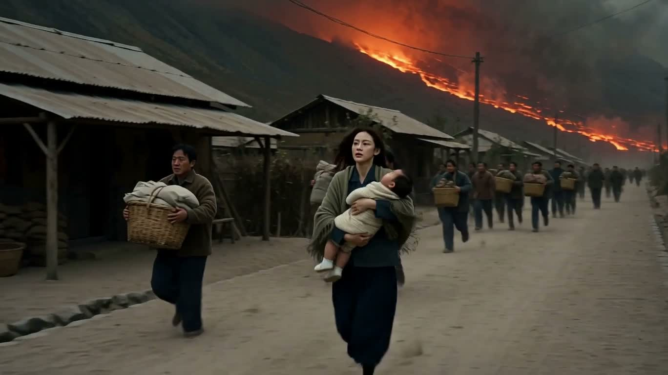火山灰幕下的逃生之路