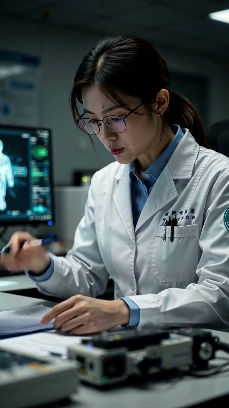 Nhà khoa học mecha trong phòng thí nghiệm