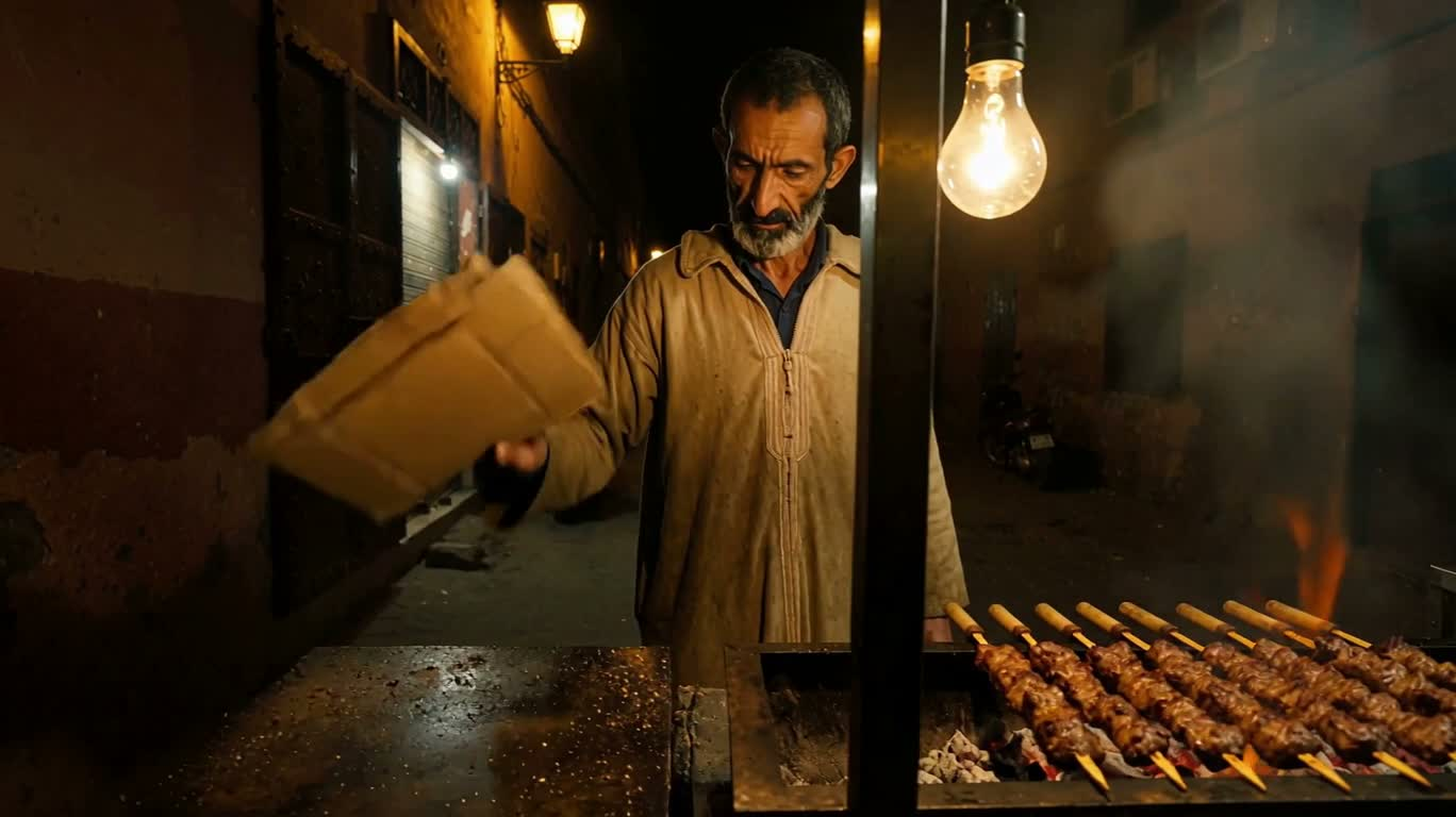Phóng sự xiên nướng than Marrakech — AI video creation