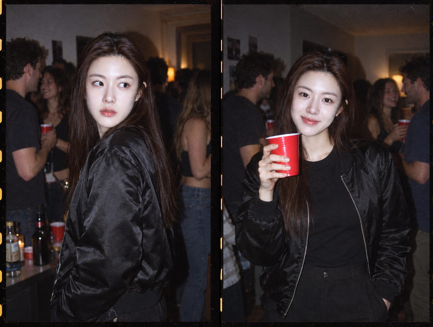 플래시 아래 성인 밀레니엄 파티 스냅샷