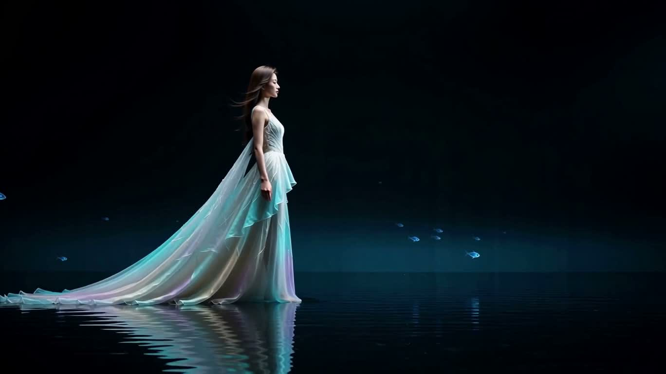 深海花影：发光礼裙