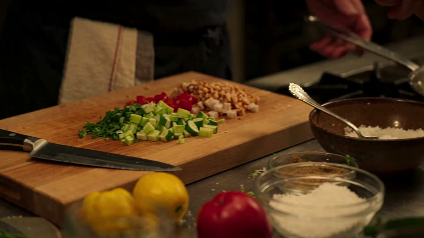 Moments de cuisine dans une cuisine à la lumière chaleureuse — AI video creation