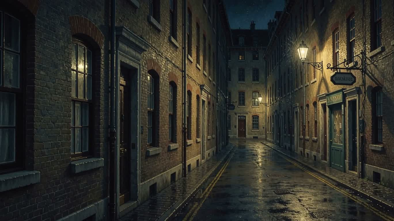 Midnight Alley After Rain