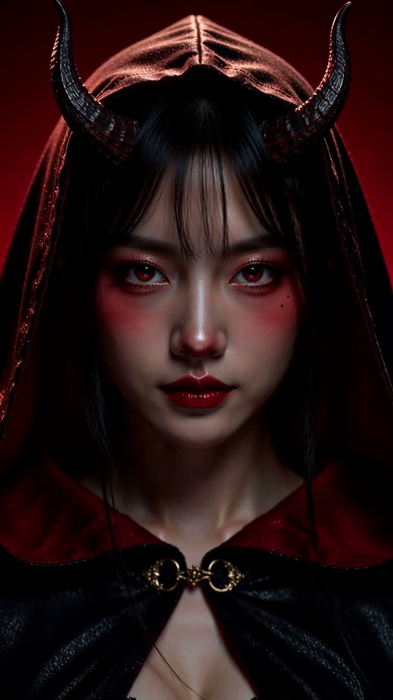 Portrait of a Gothic Cloaked Sorceress