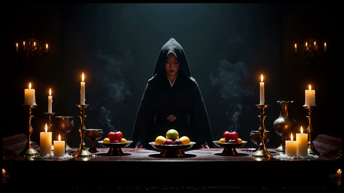 네온 지옥 제단: 마녀가 우주의 고통의 신을 소환하다