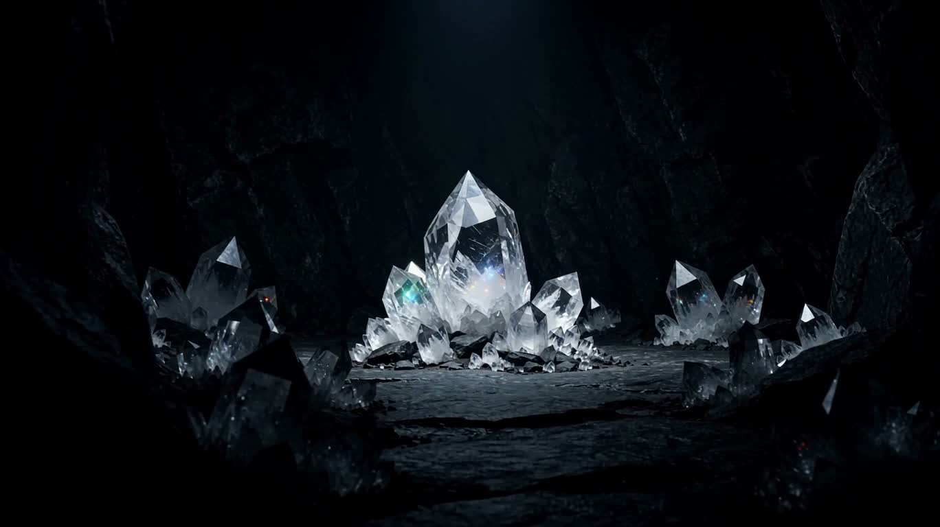 Crystal Splendor in the Gloomy Cavern