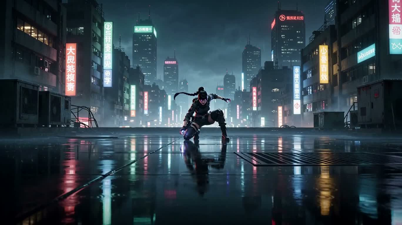 Chiến binh Sấm sét Neon — AI video creation
