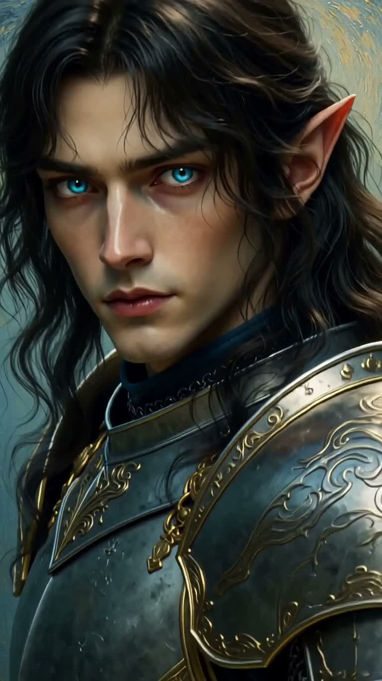 Ice-Eyed Elf Paladin Battles a Bear Beast