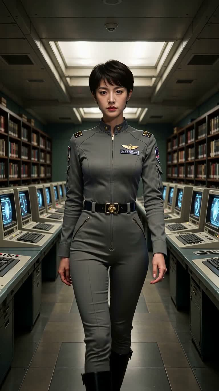 图书馆中的太空少女 — AI video creation