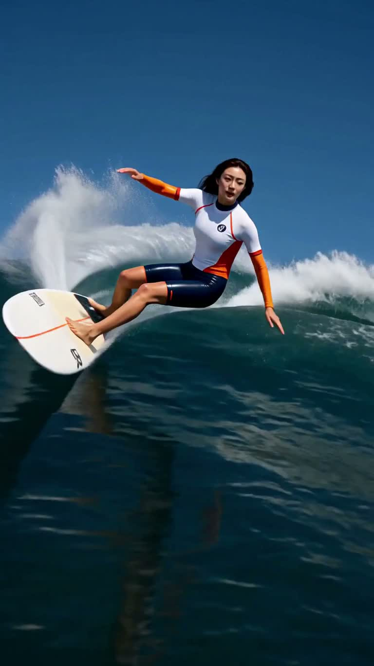 Chasing Waves: Animated Surf Girl