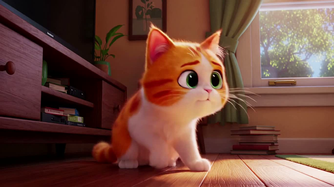 Mèo con lông xù vui đùa