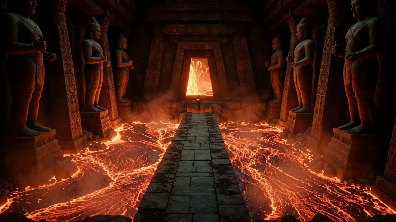Évasion du temple de lave