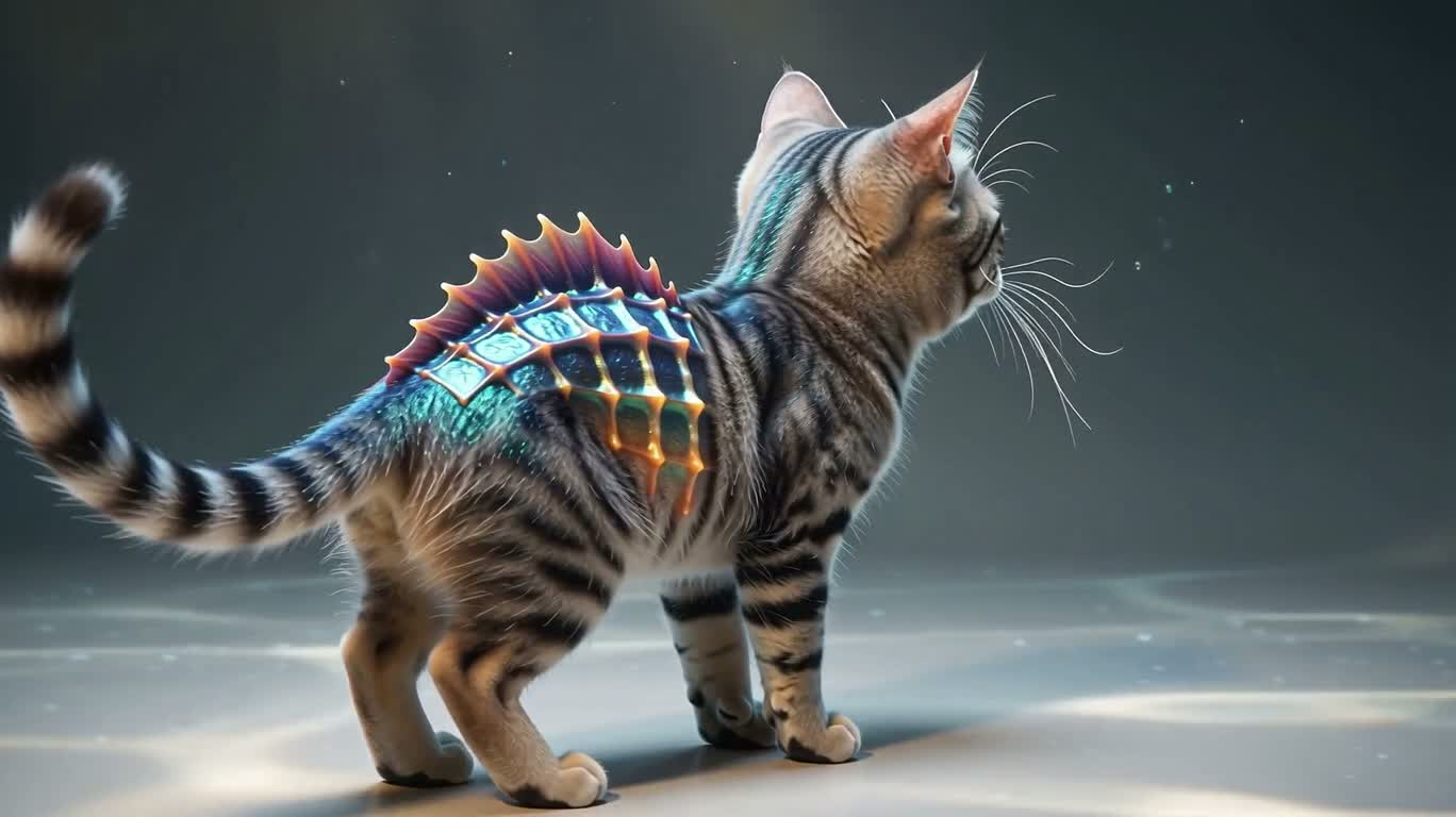 虹色ふわふわ猫タツノオトシゴ — AI video creation