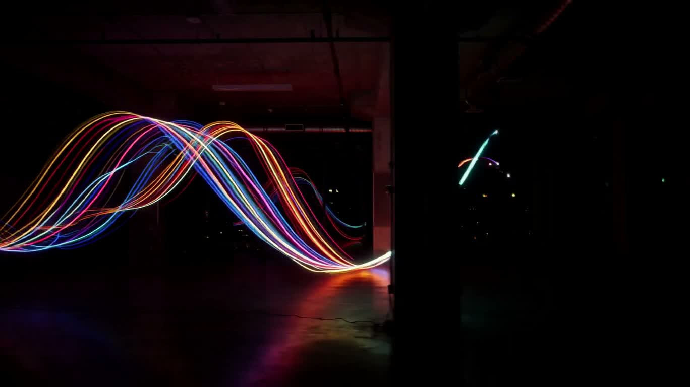 Neon Flowing Light Abstract Art