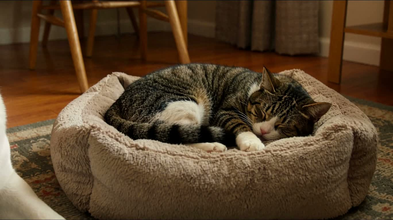 Кошка заняла собачью будку
