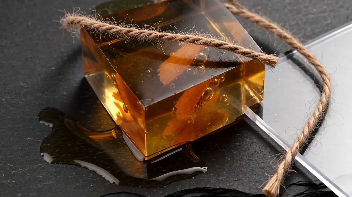 琥珀树脂与湿岩材质观察