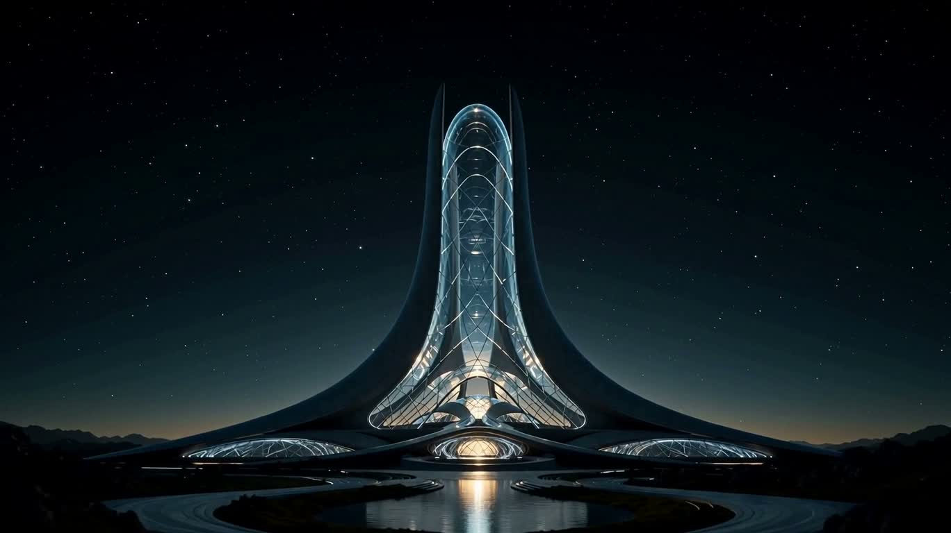 City of Paradise: Transparent Future Architecture — AI video creation