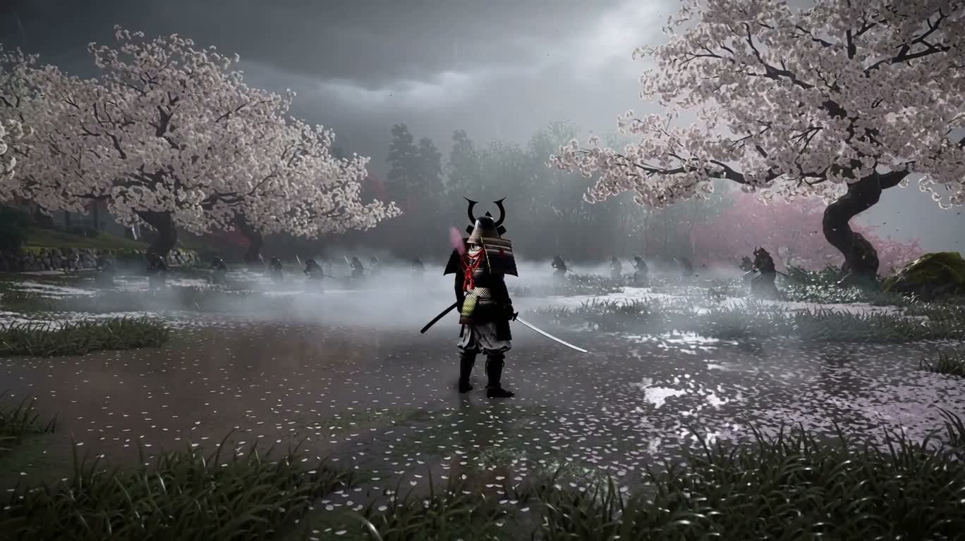 樱花能量领域:雨夜武士决战 — AI video creation