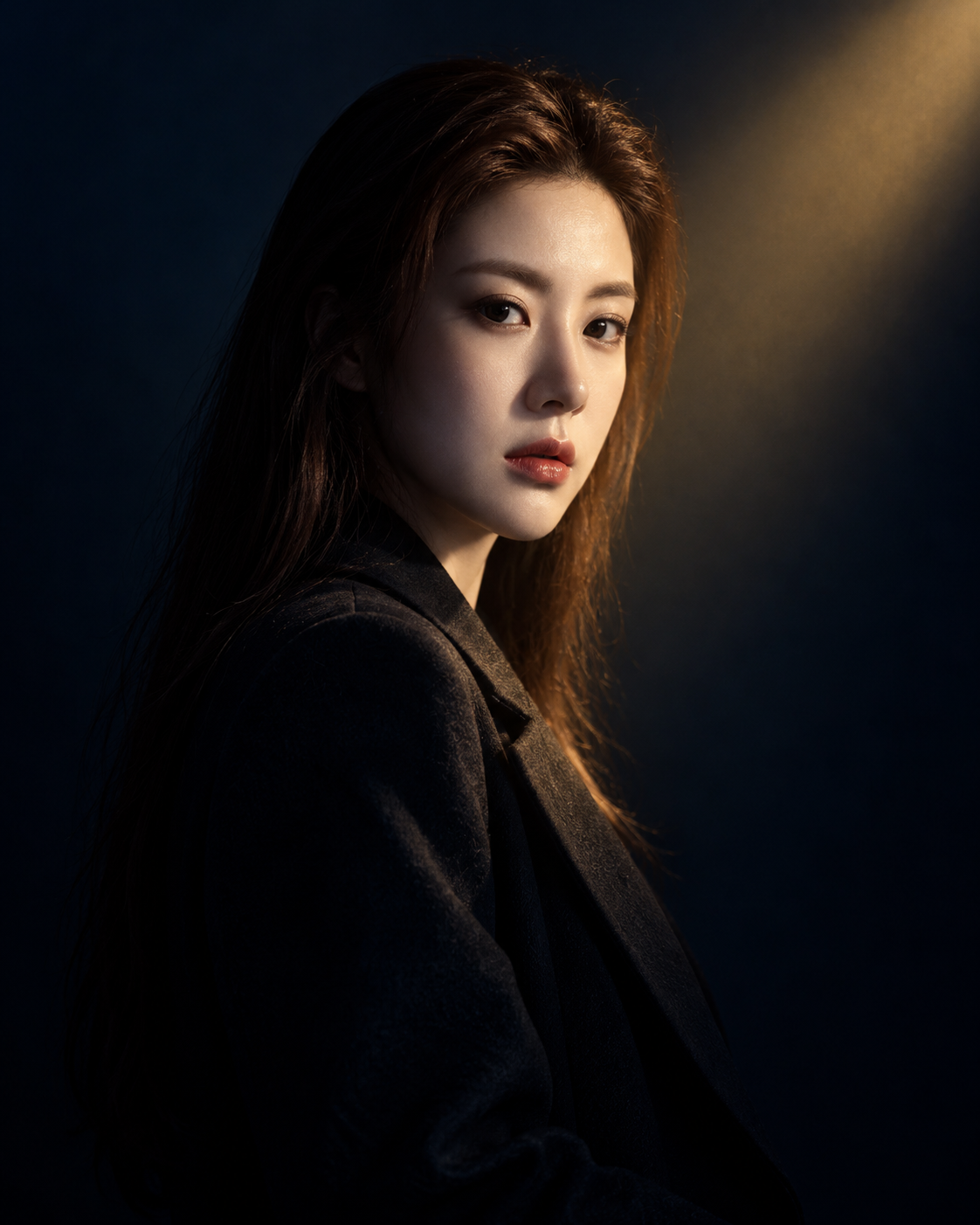 투톤 필름 누아르 스포트라이트 초상