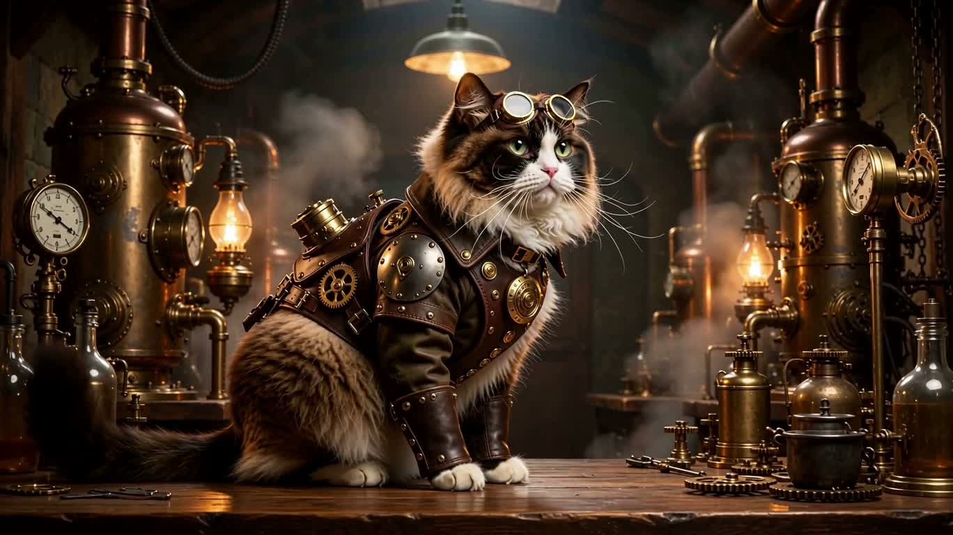 Steampunk Himalayan Cat