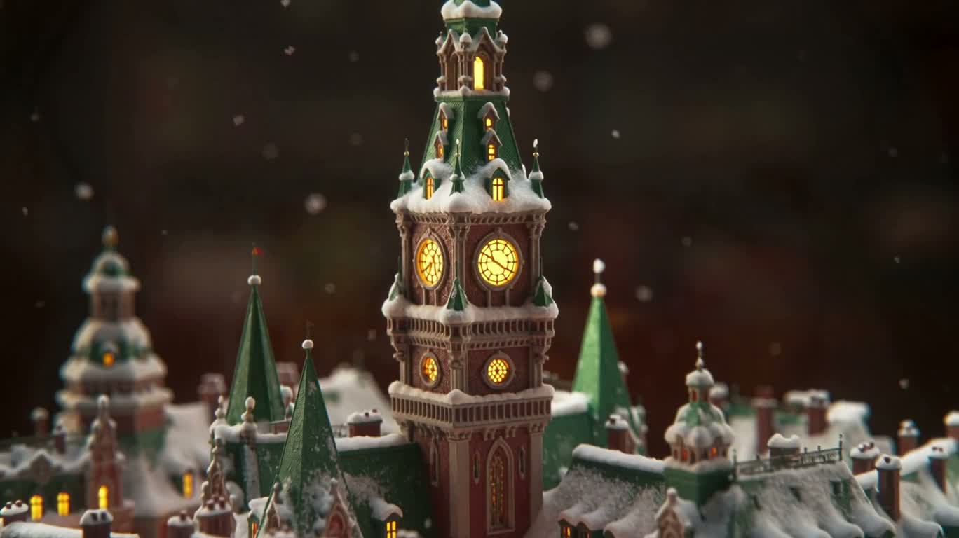Cité miniature sous la neige — AI video creation
