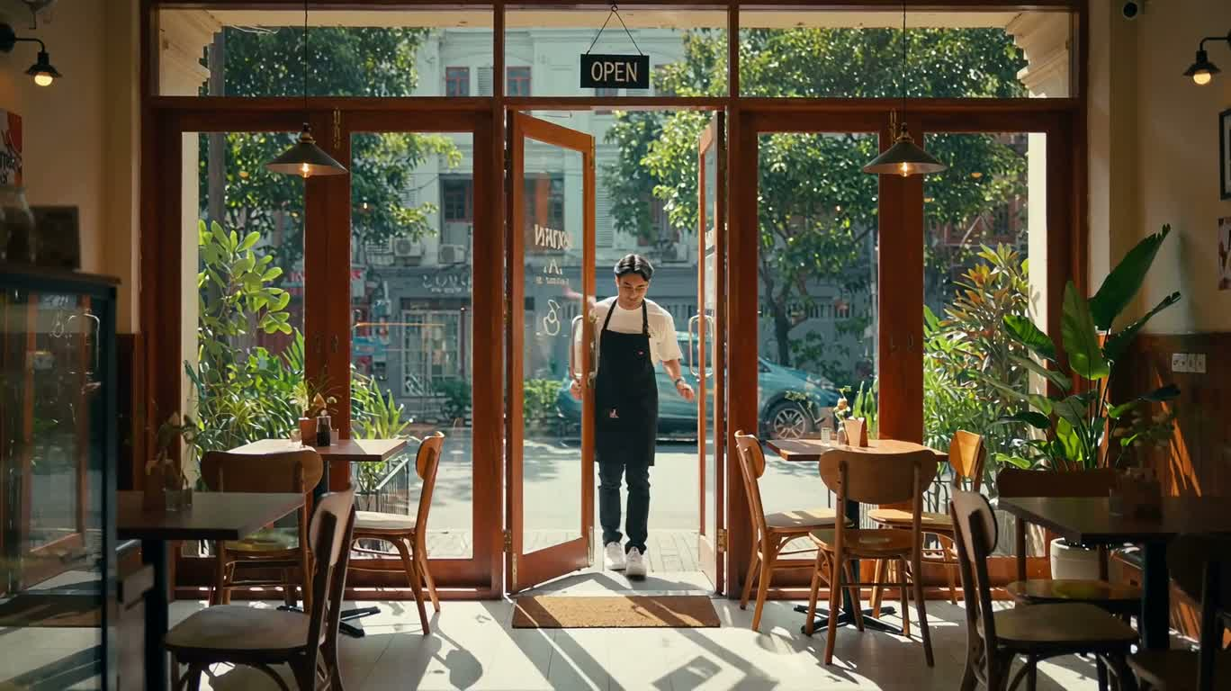 La flamme nocturne du barista