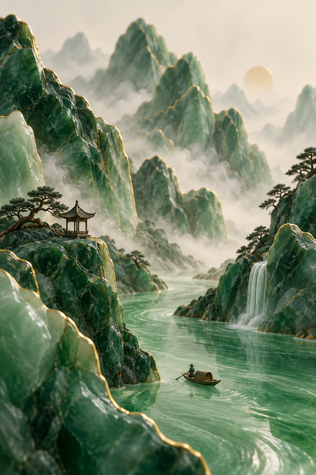 翠玉流金东方微缩山水封面