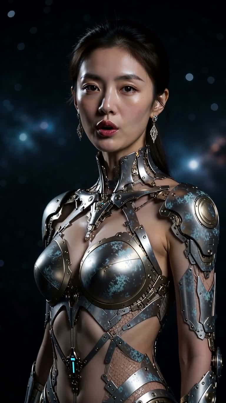 Portrait of a Woman in Organometallic Spacesuit