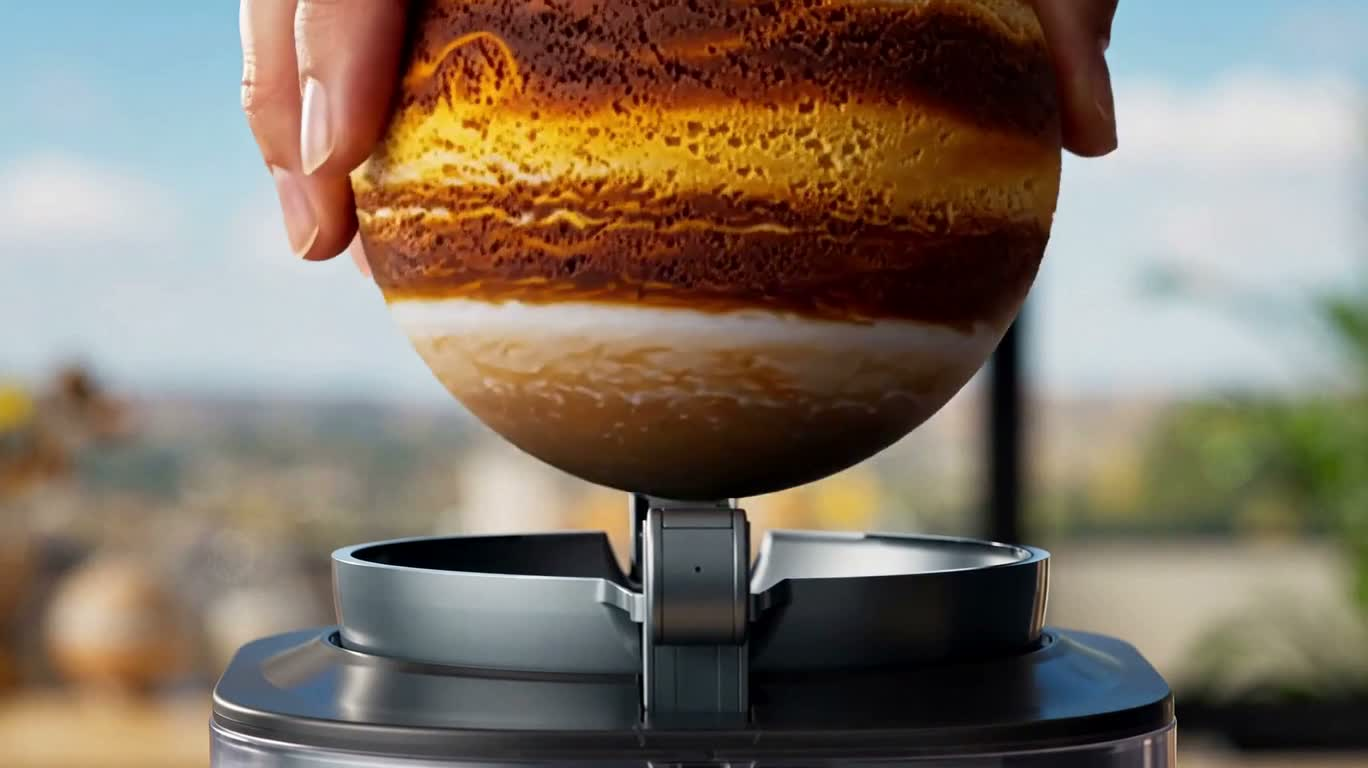 Sculpture de glace de Saturne