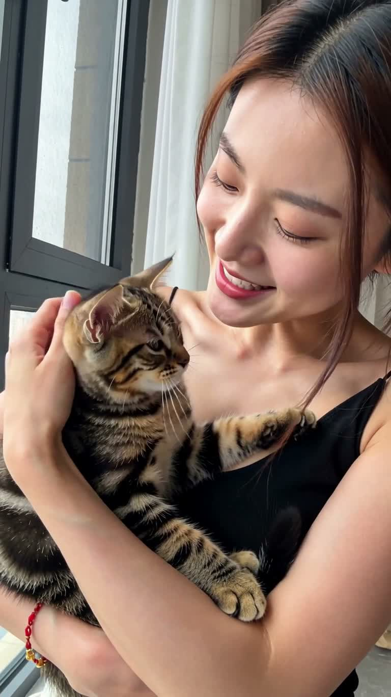 Le chaton découvre un cheveu