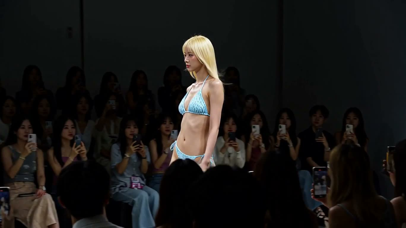 聚光灯下的T台漫步 — AI video creation