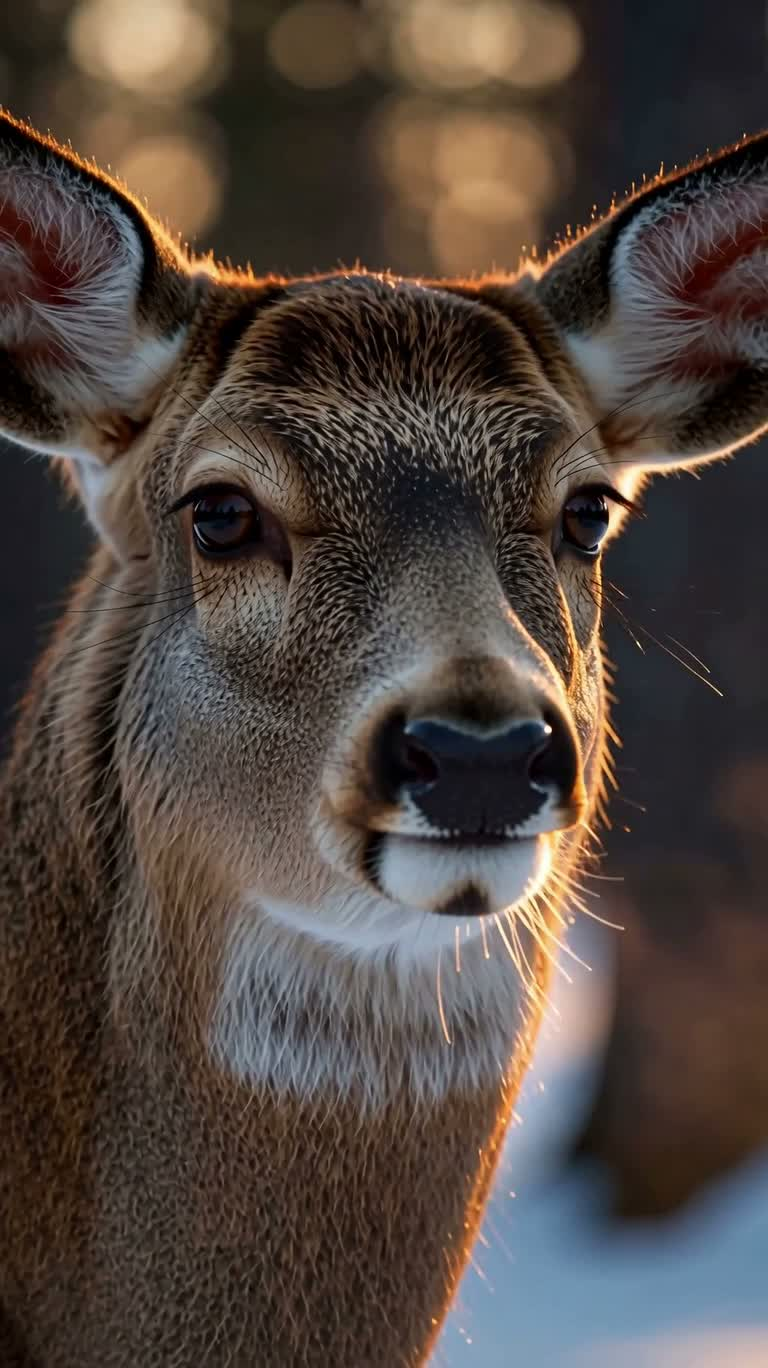 Deer in the Twilight of a Snowy Forest — AI video creation