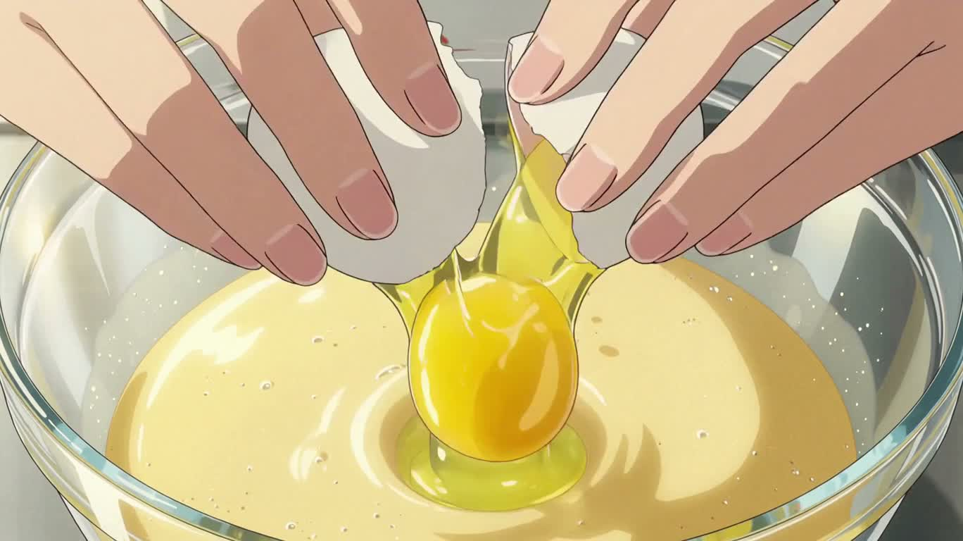 Crêpes en forme de cœur dans une cuisine menthe — AI video creation