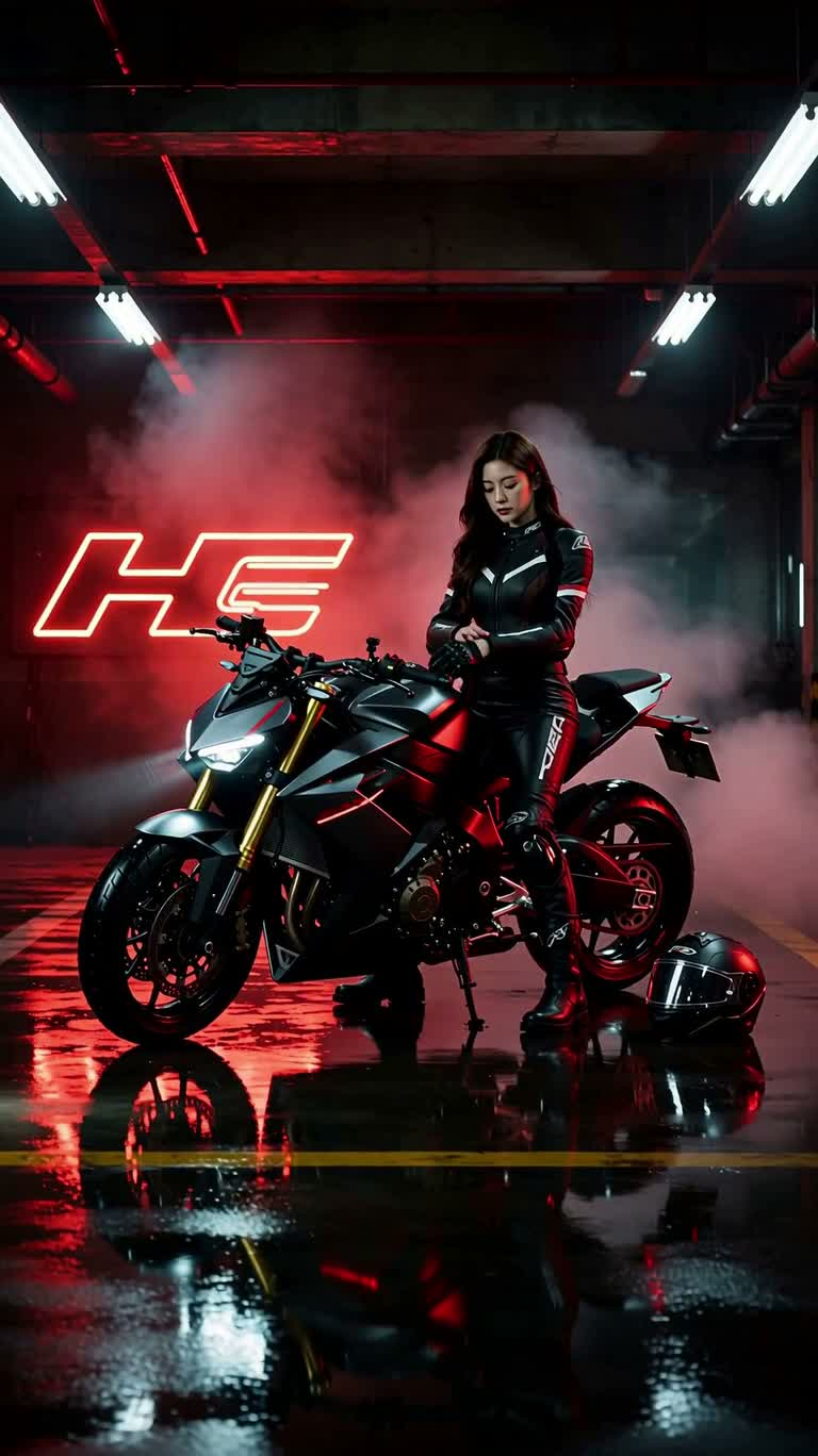 Neon Rainy Night Speeding Ride