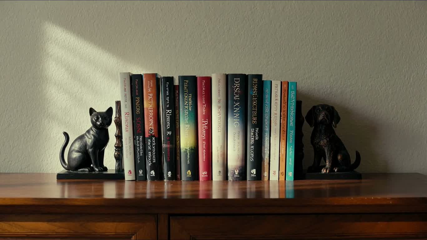 Cat and Dog Sculpture Bookends