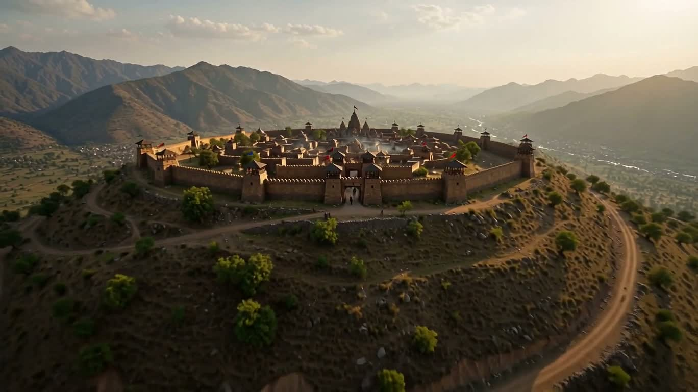 Speed Flight Over the Ancient City of Trigarta