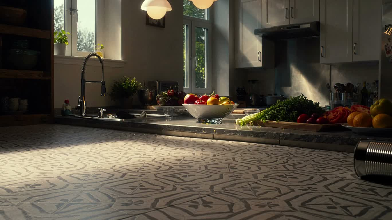 Rolling Cans on the Kitchen Floor
