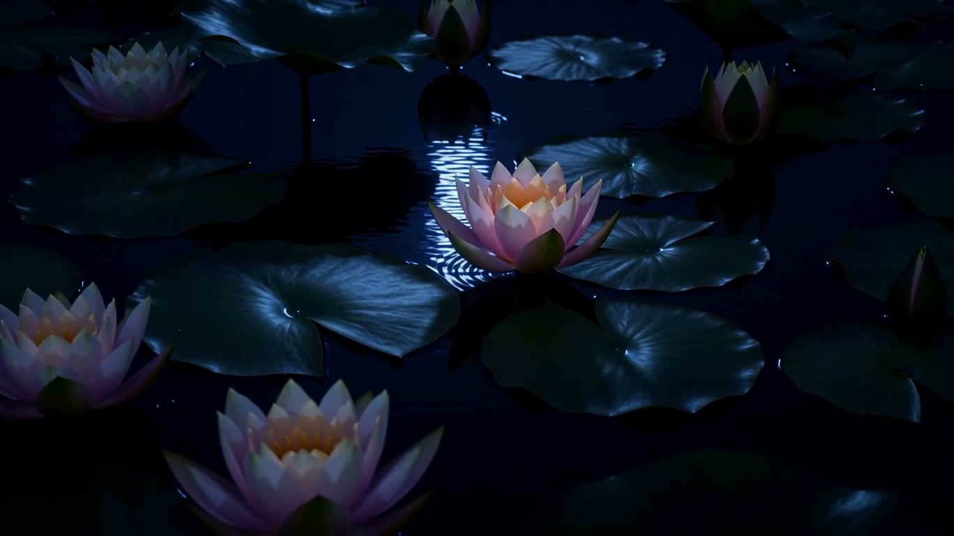 Đầm sen lúc hoàng hôn