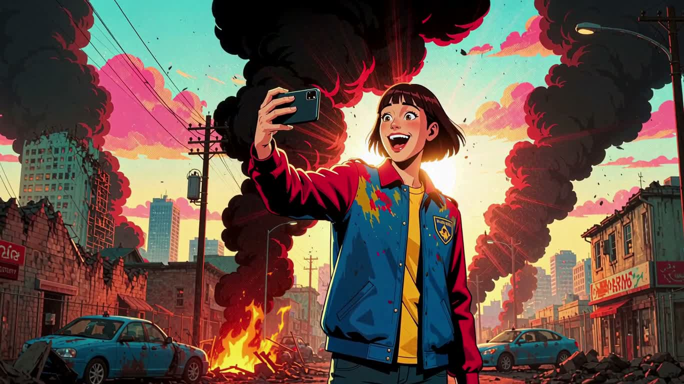Neon Apocalypse Selfie