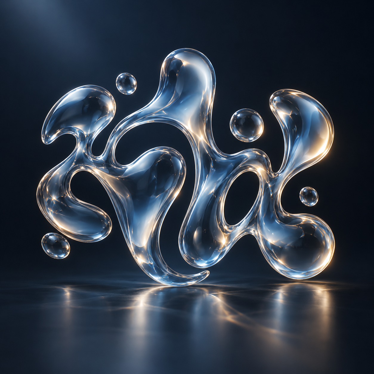 Abstract liquid typography artwork