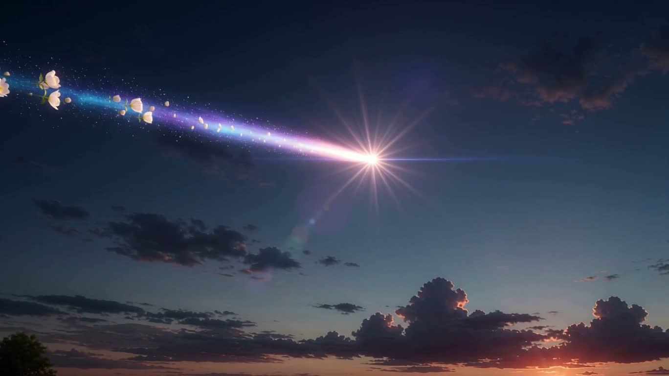彗星と花の軌跡