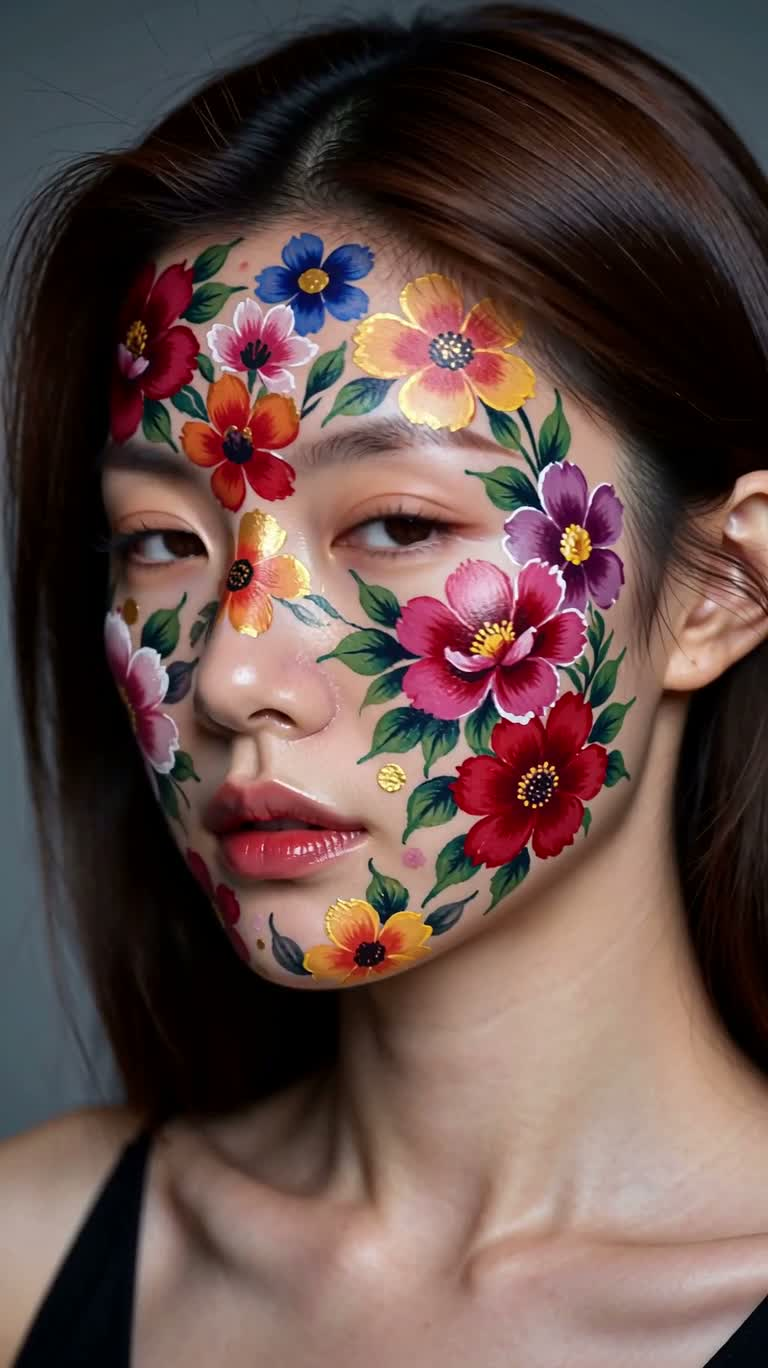 Floral Painted Portrait