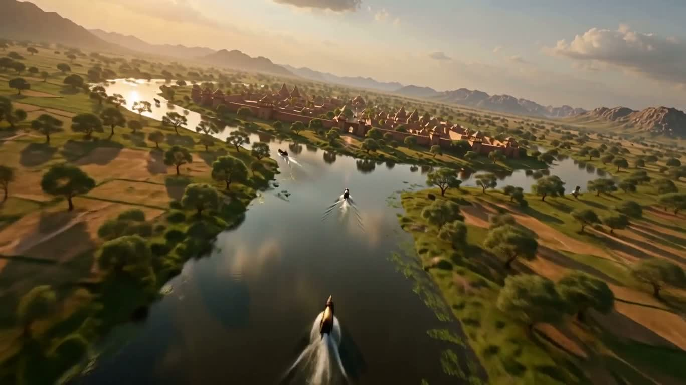 Immersive Flight Journey Through the Kingdom of Surasena