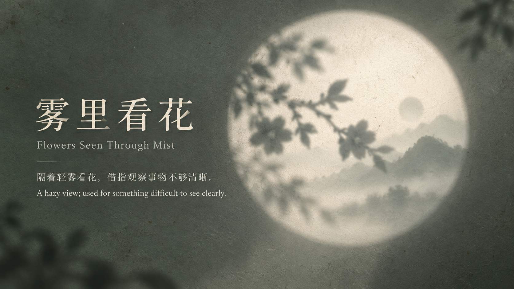 雾里看花光影成语课件页