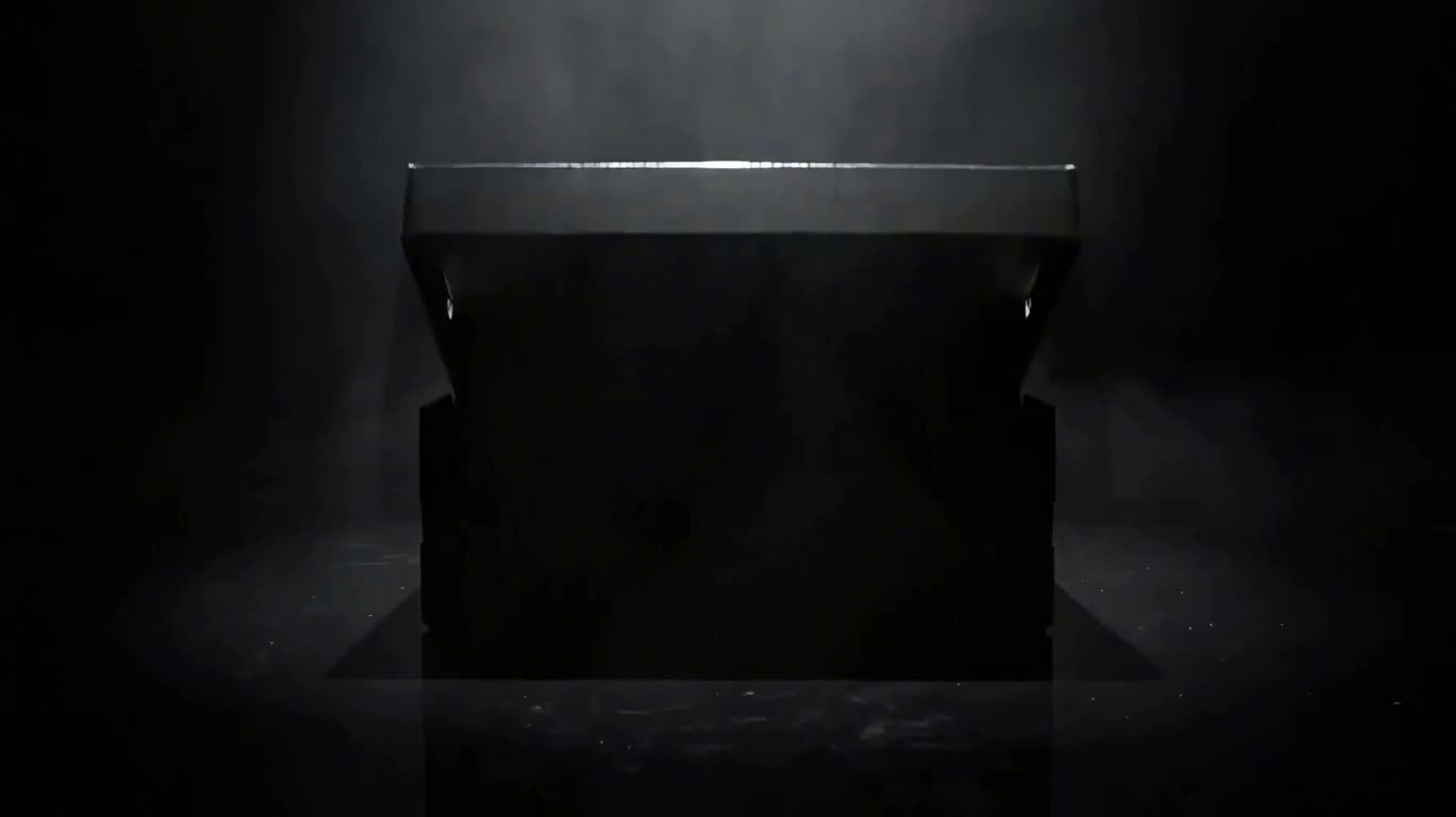 Publicité de chaussures de basket haut de gamme sous un projecteur dans l'obscurité