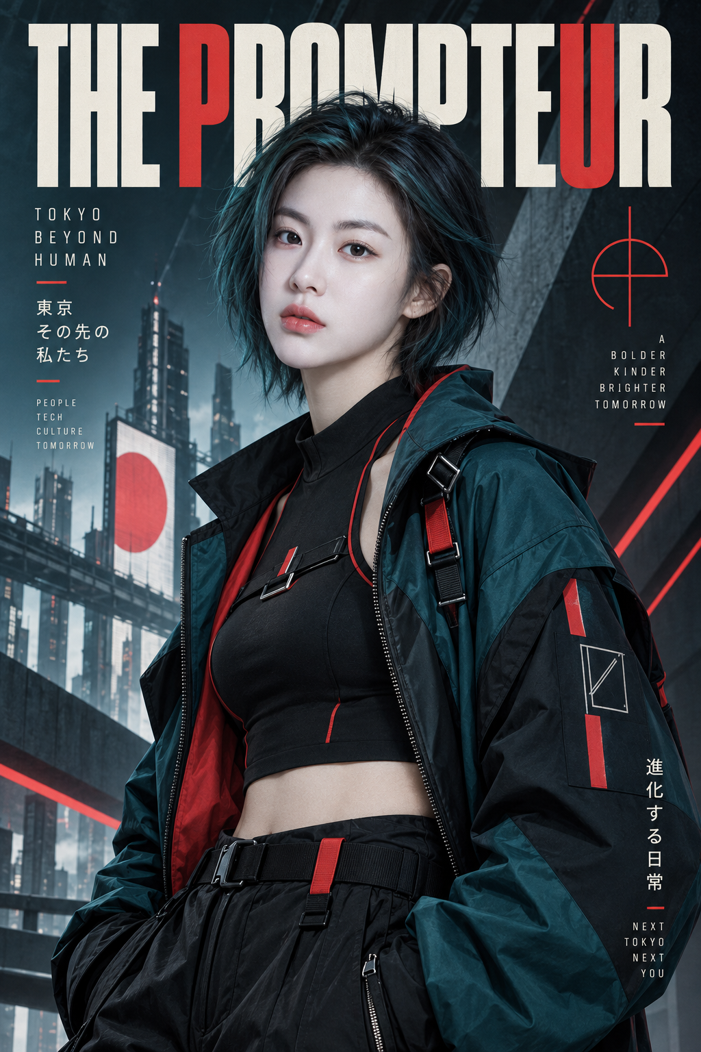 新东京未来主义时尚杂志封面