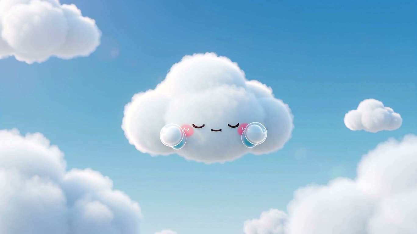 粉彩云朵的晴空奇遇