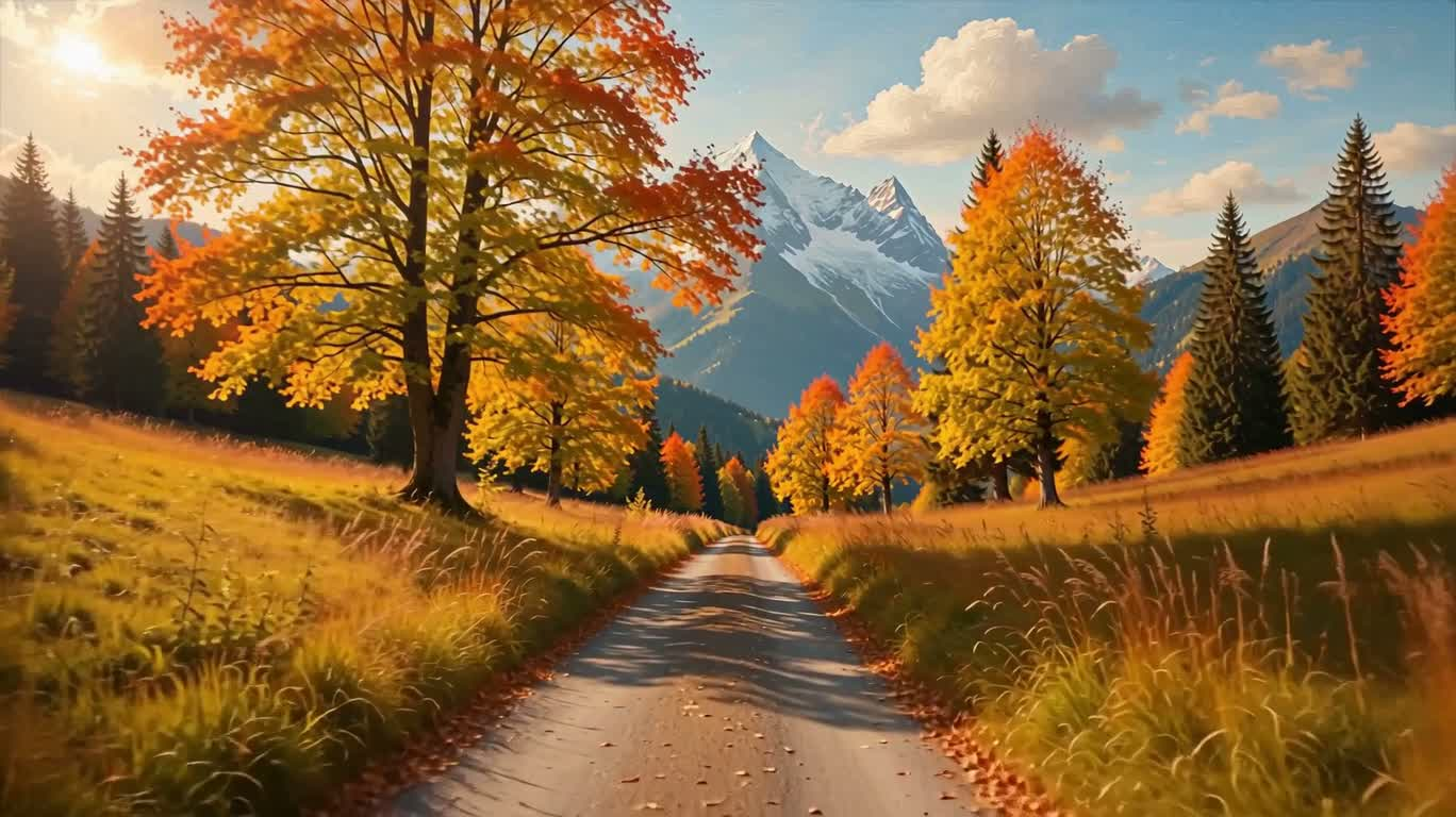 Sentier d'automne doré au Zugspitze — AI video creation
