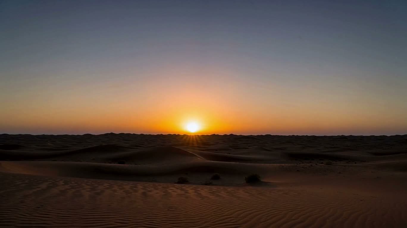 Desert Day and Night Cycle with Meteors