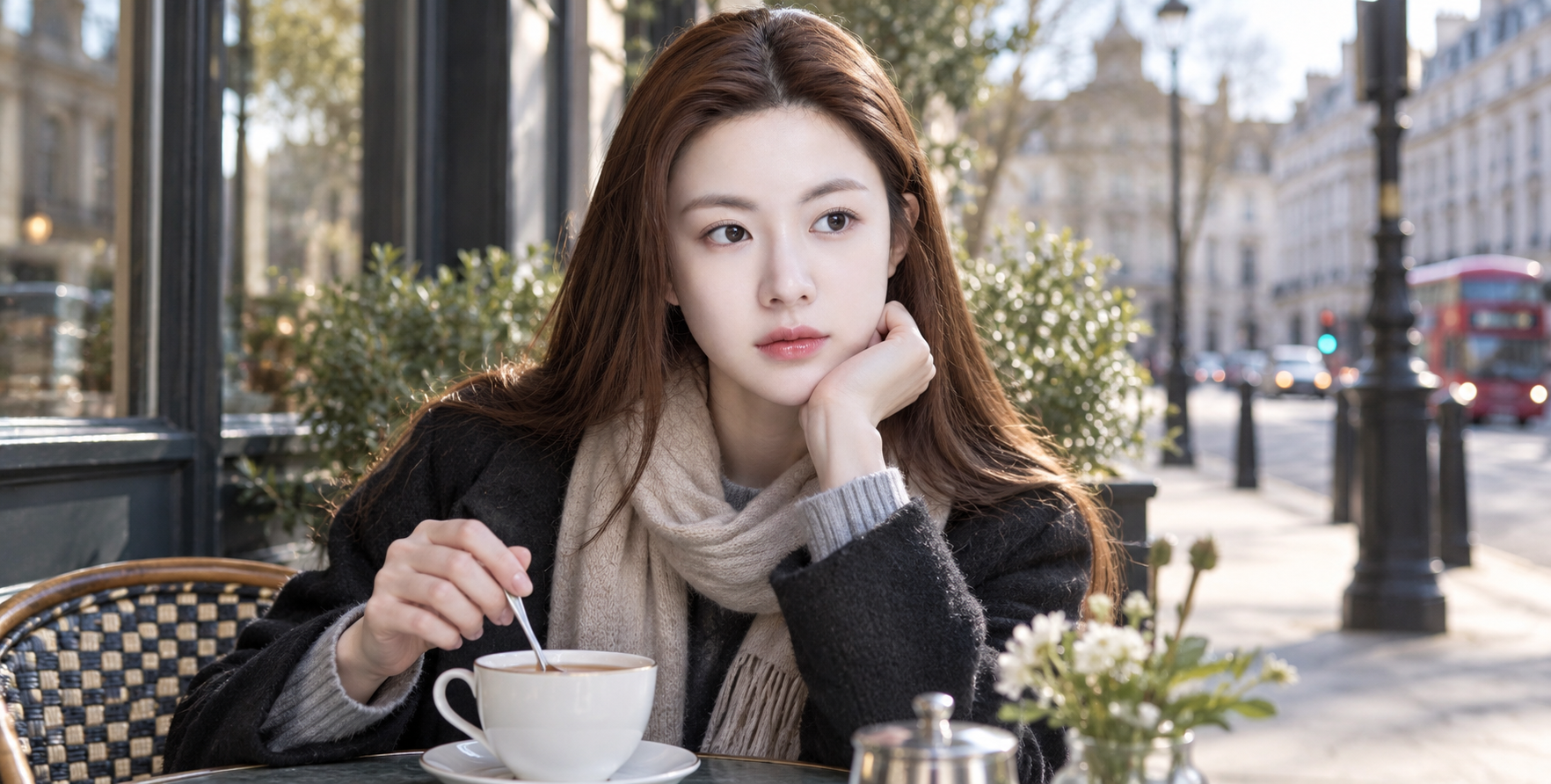 런던 초봄 카페의 아침 한순간